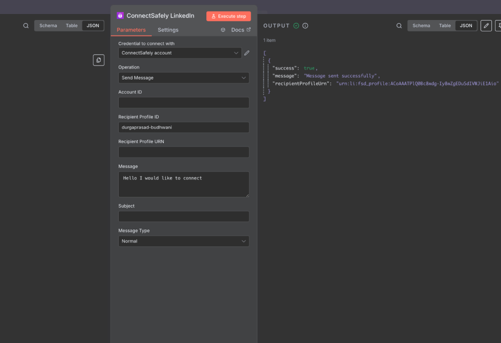 Send message workflow