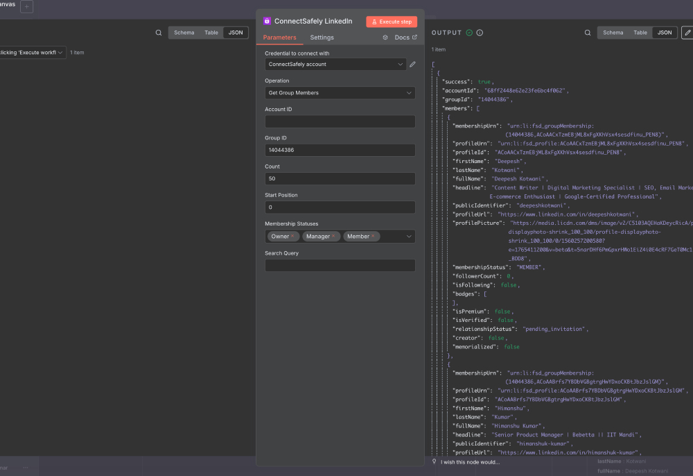 Group members workflow
