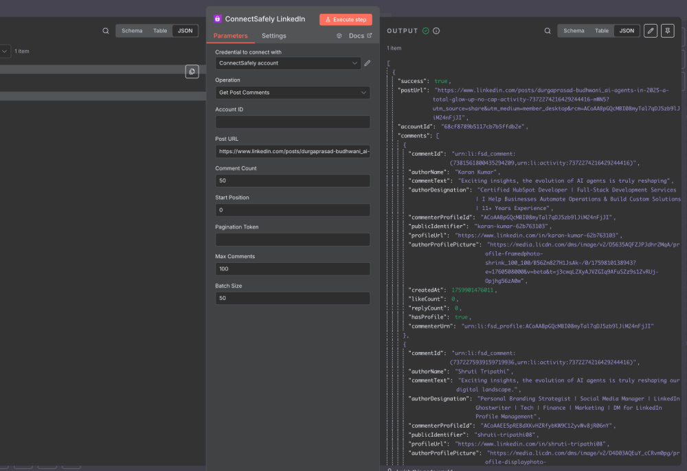 Get all comments workflow
