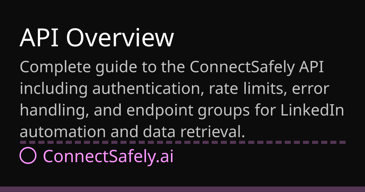 API Overview | ConnectSafely.ai Docs
