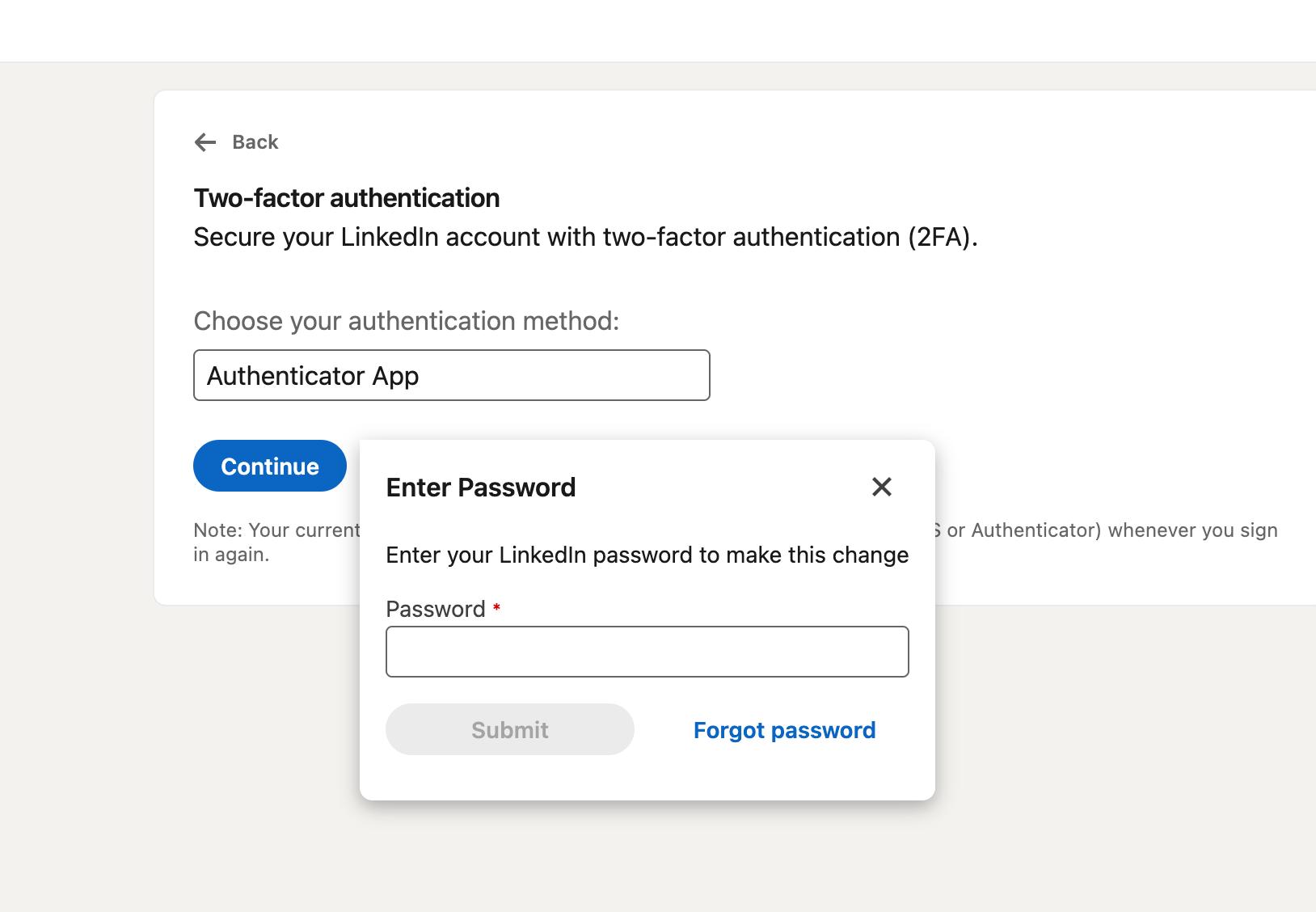 Password confirmation dialog