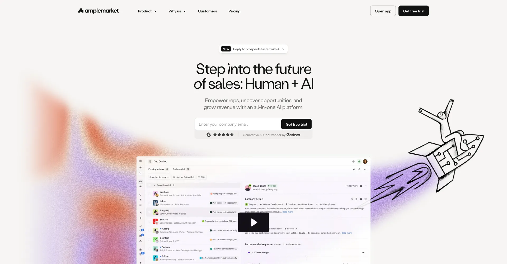 Amplemarket Homepage - AI sales automation platform