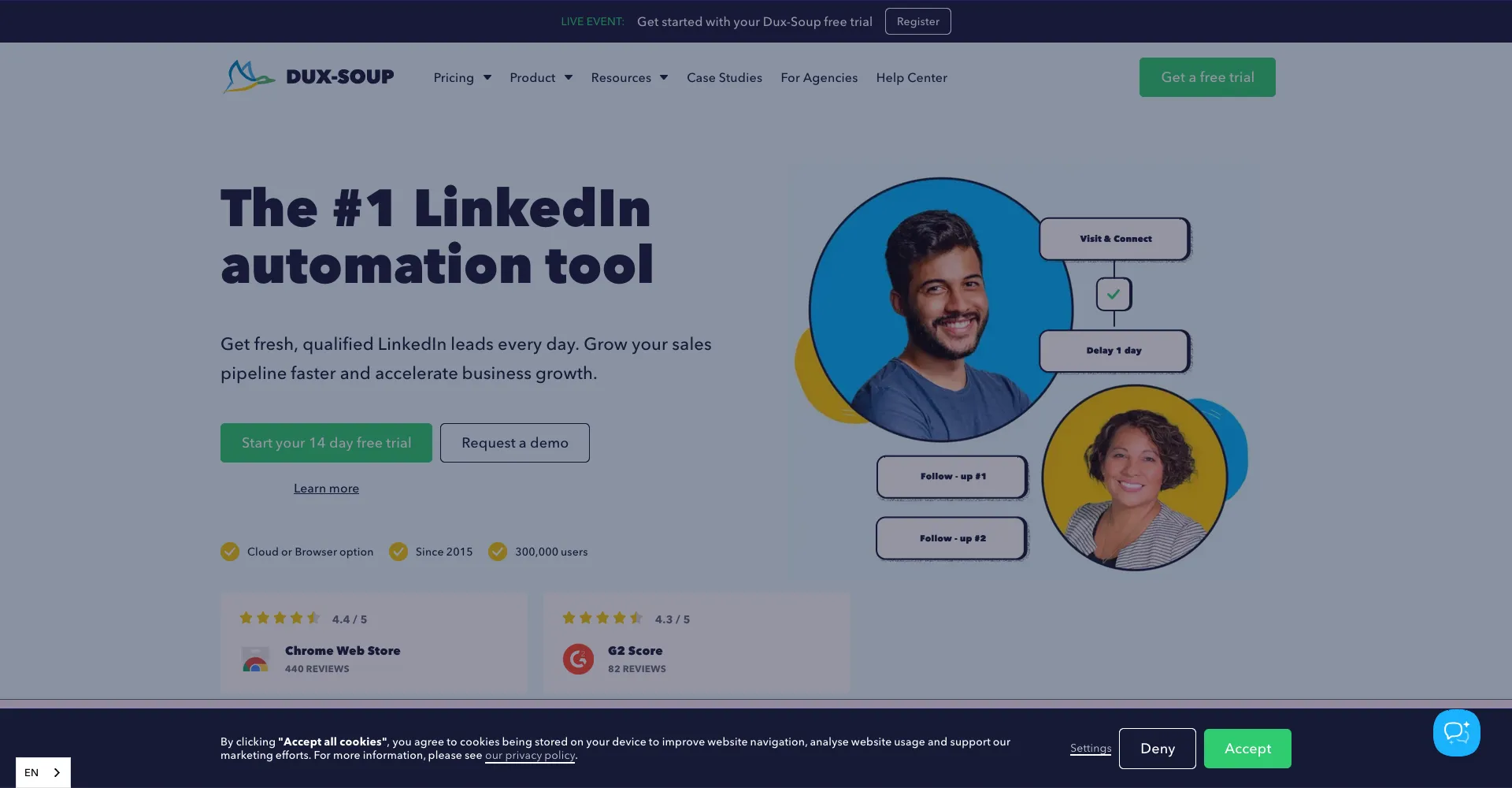Dux-Soup Homepage - LinkedIn automation tool