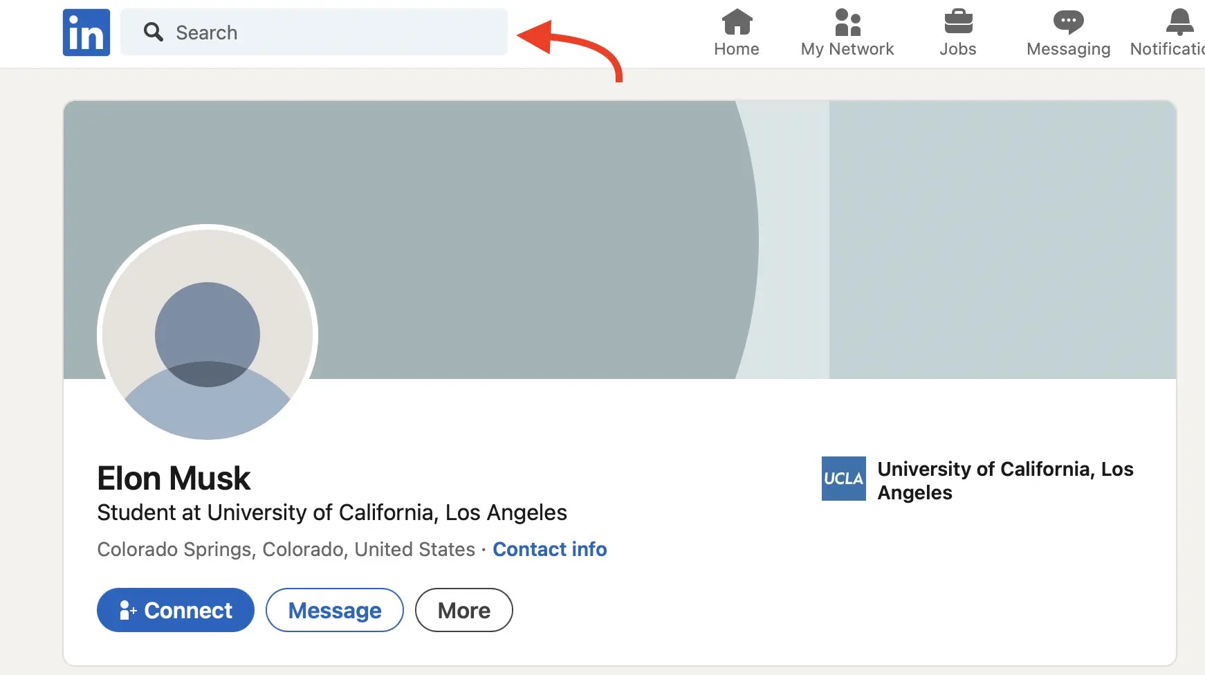 Search for the profile you want to block on LinkedIn
