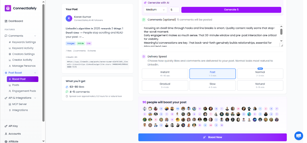Configure Smart Comments and Delivery Speed