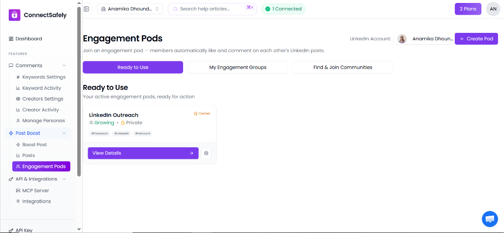 Ready to use active pods